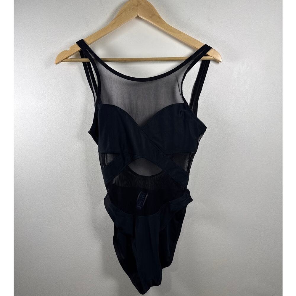 Anne Cole Vintage Retro 90's Collection Mesh One-Piece Swimsuit — Black
